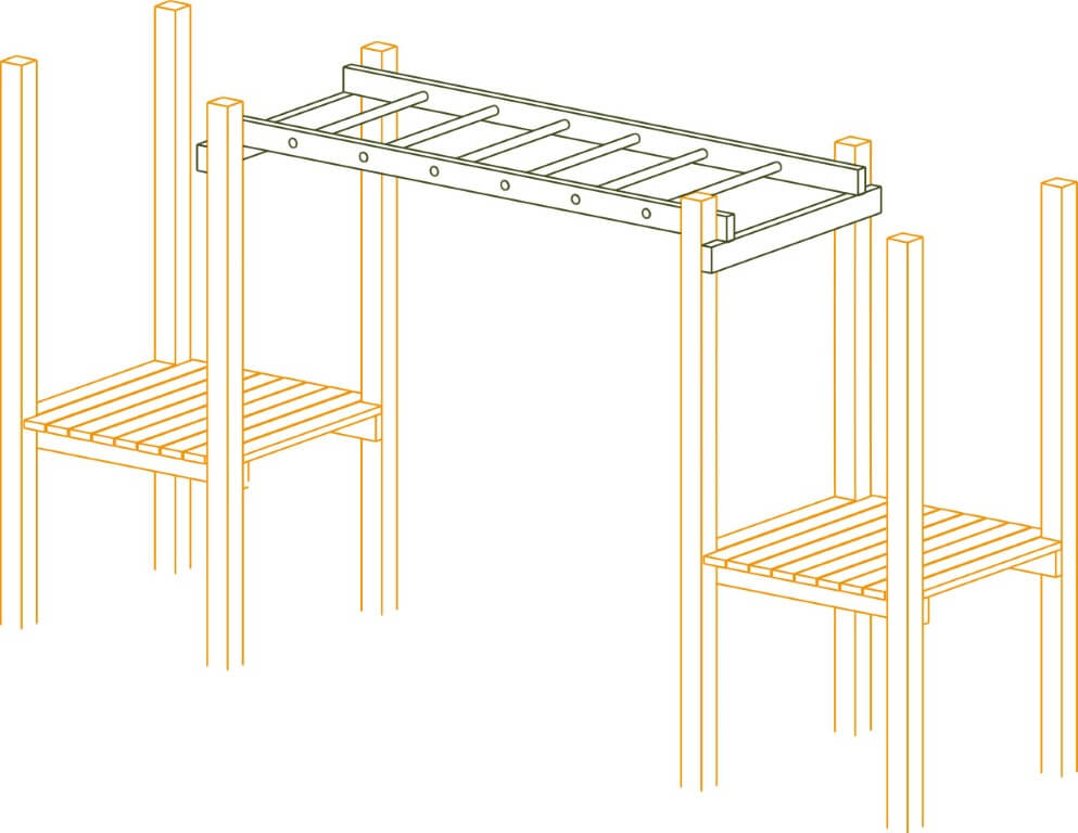 Oscar-horizontale-ladder-Speeltoren en schommel